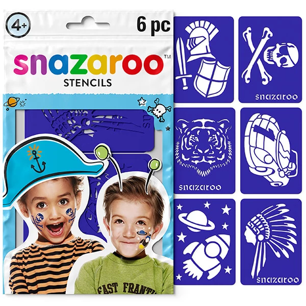 Șablon de pictură pe față Snazaroo, 6 modele - Adventure, pentru băieți