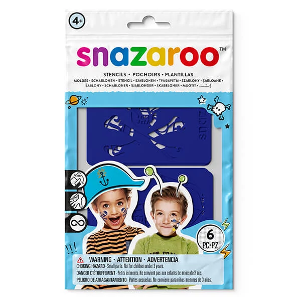 Șablon de pictură pe față Snazaroo, 6 modele - Adventure, pentru băieți
