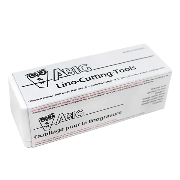 Set de cuțite pentru tăiat linoleum ABIG în cutie de plastic, 7 buc