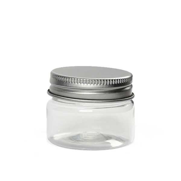 Borcan din plastic cu capac metalic, 35x45 mm