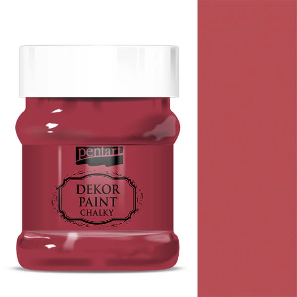 Pentart Dekor Paint Chalky vopsea cretă, 230 ml - roșu cardinal