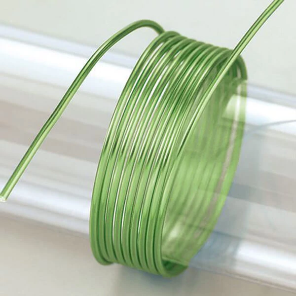 Sârmă de aluminiu, 2 mm, 5 m - verde deschis