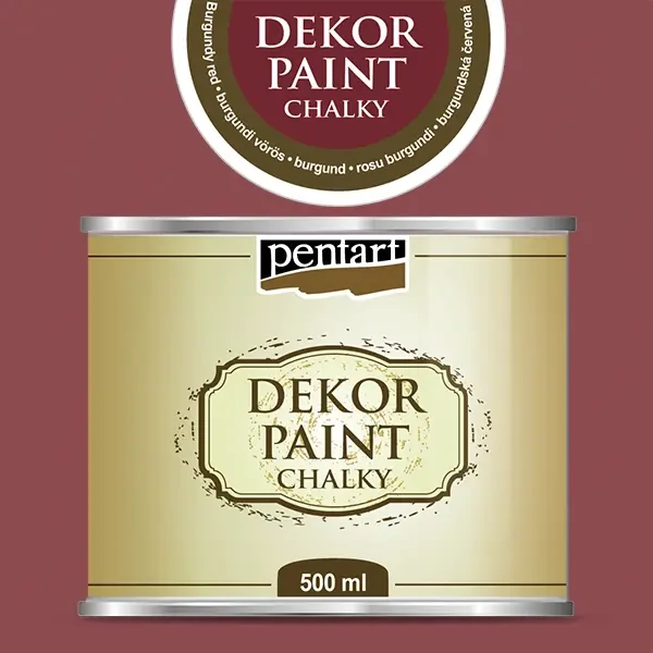 Pentart Dekor Paint Chalky vopsea cretă, 500 ml - roșu de burgundia