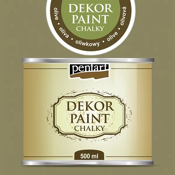 Pentart Dekor Paint Chalky vopsea cretă, 500 ml - măslin