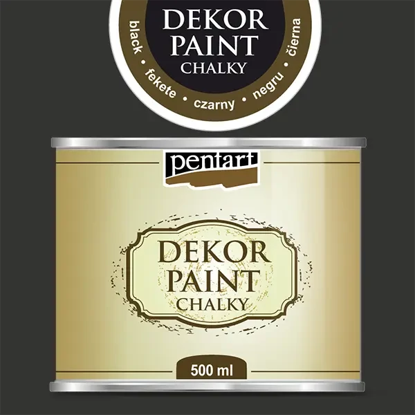 Pentart Dekor Paint Chalky vopsea cretă, 500 ml - negru