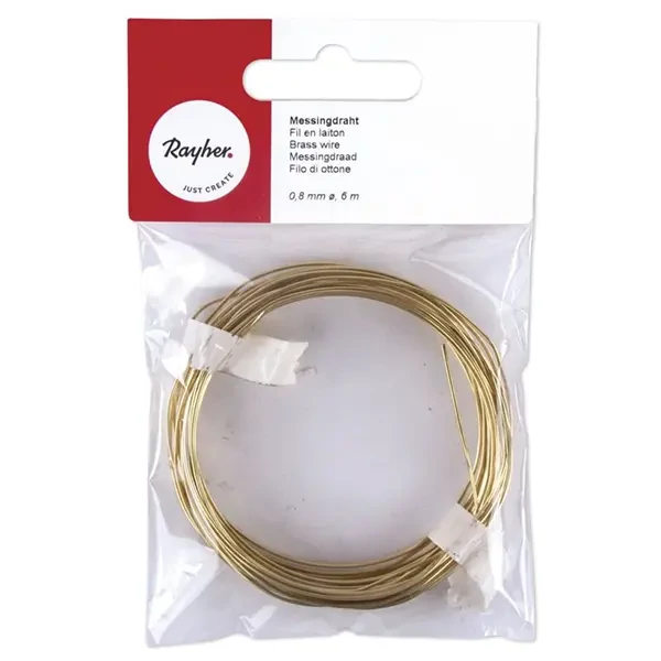 Sârmă de bijuterii, 0,8 mm, 6 m - alamă