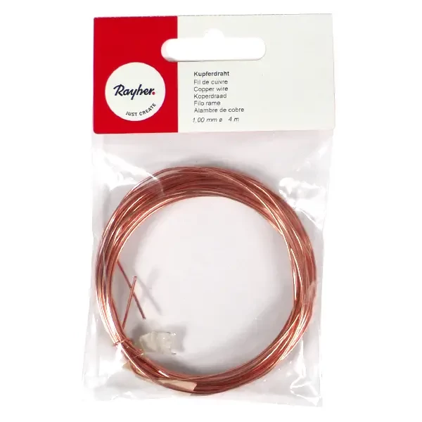 Sârmă de bijuterii, 1 mm, 4 m - cupru