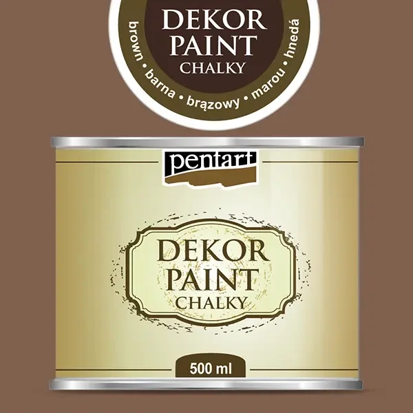 Pentart Dekor Paint Chalky vopsea cretă, 500 ml - maro