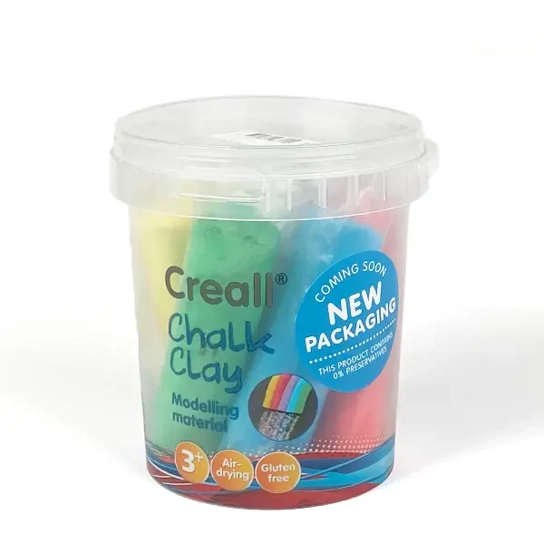 Set de creioane din plastilină, Creall Chalk Clay, Happy, 750 g - 6 bucăți