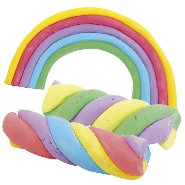 Set de creioane din plastilină, Creall Chalk Clay, Happy, 750 g - 6 bucăți