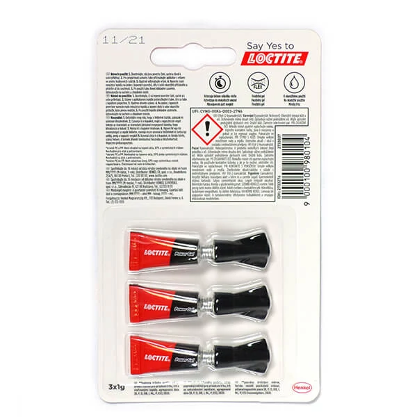 Loctite, adeziv instantaneu Super Bond Power Gel Mini Trio, 3x1 g