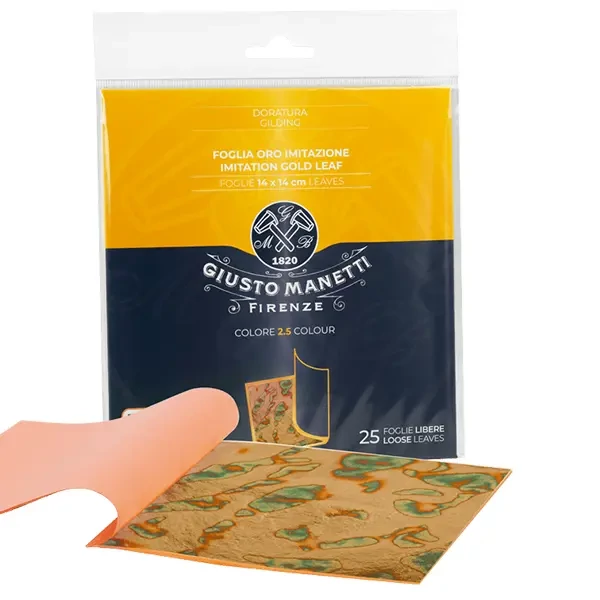 Folie fum Manetti, 14x14 cm, 25 coli - C2,5 aur, tratat termic, var. 02. blister