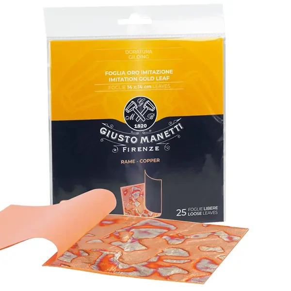 Folie fum Manetti, 14x14 cm, 25 coli - cupru, tratat termic, var. 02. blister