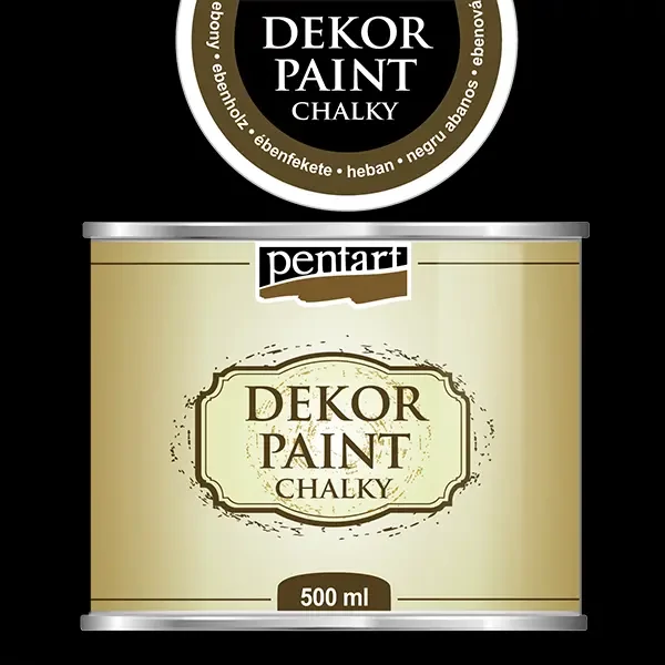 Pentart Dekor Paint Chalky vopsea cretă, 500 ml - negru ca tăciunele