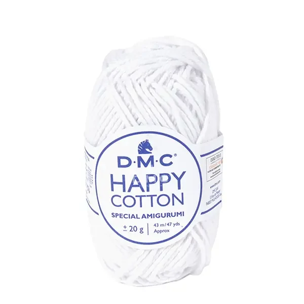 Fire de bumbac pentru amigurumi DMC Happy Cotton, 20 g - 762, alb