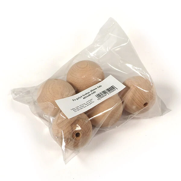 Bile de lemn  la pachet, cu orificiu - 40 mm, 5 buc
