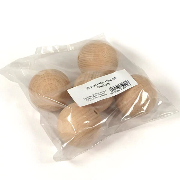 Bile de lemn  la pachet, cu orificiu - 45 mm, 5 buc