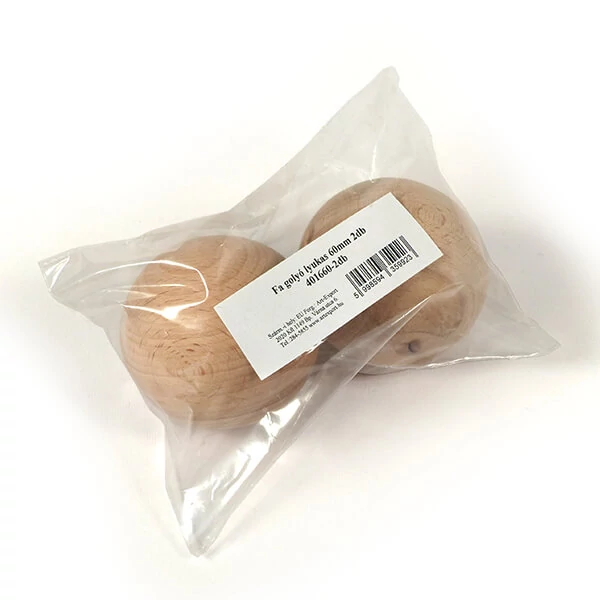 Bile de lemn  la pachet, cu orificiu - 60 mm, 2 buc