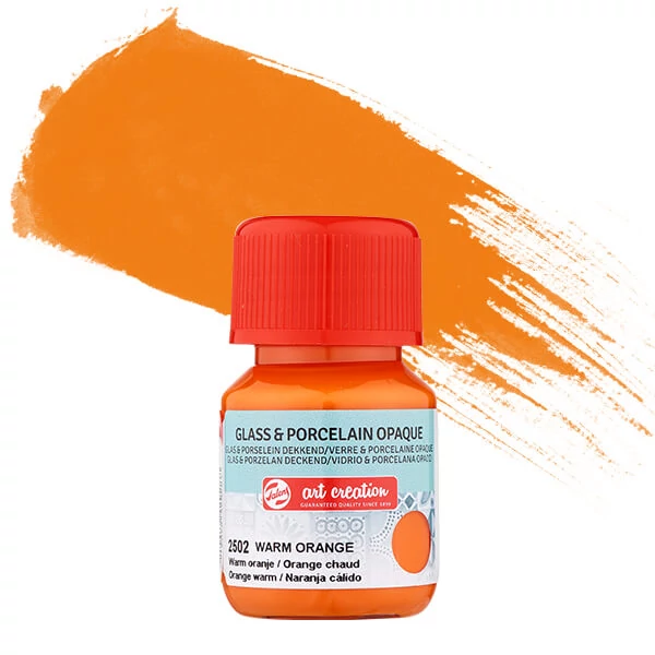 Vopsea sticlă și porțelan Art Creation, acoperitor, 30 ml - 2502 warm orange