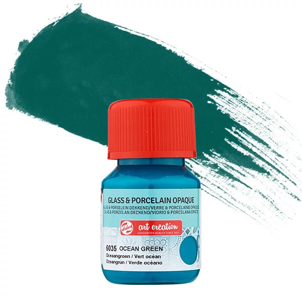 Vopsea sticlă și porțelan Art Creation, acoperitor, 30 ml - 6035 ocean green