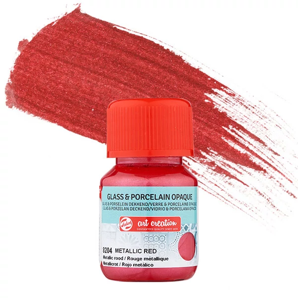 Vopsea sticlă și porțelan Art Creation, acoperitor, 30 ml - 8204 metallic red