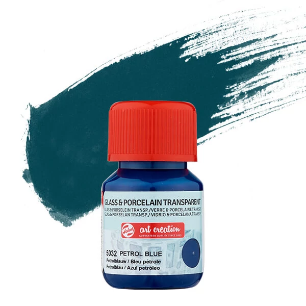 Vopsea sticlă și porțelan Art Creation, transparent, 30 ml - 5032 petrol blue