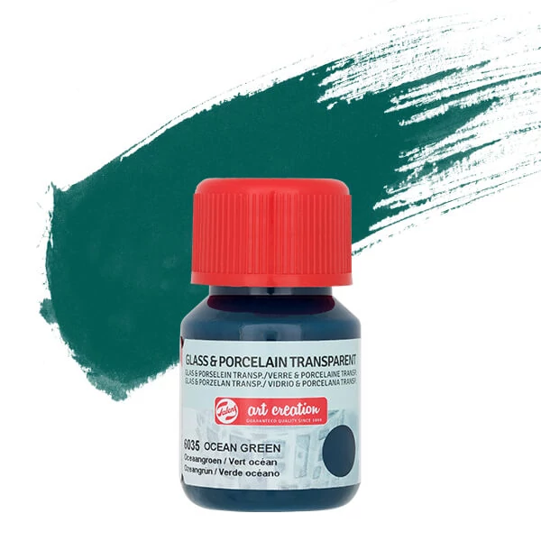 Vopsea sticlă și porțelan Art Creation, transparent, 30 ml - 6035 ocean green