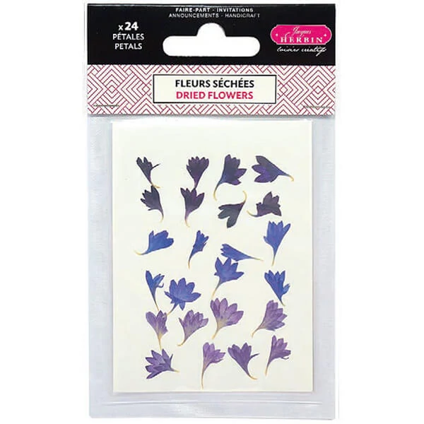 Petale de flori, uscate, J. Herbin - floare de colț, albastru-violet