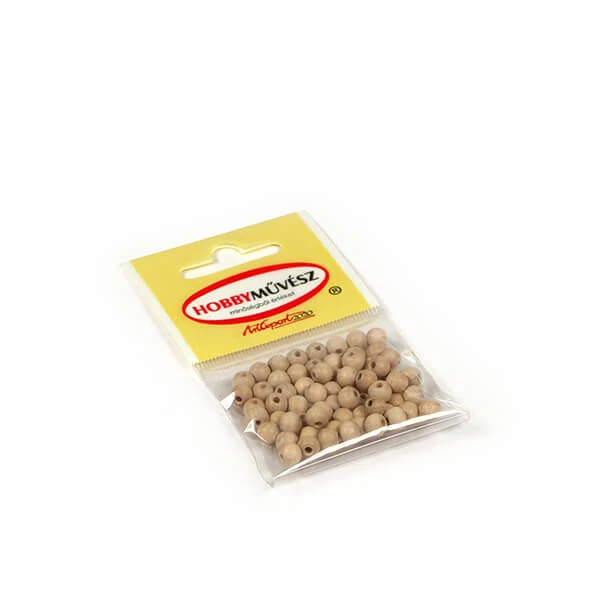 Bile de lemn la pachet, cu orificiu - 6 mm, 65 buc