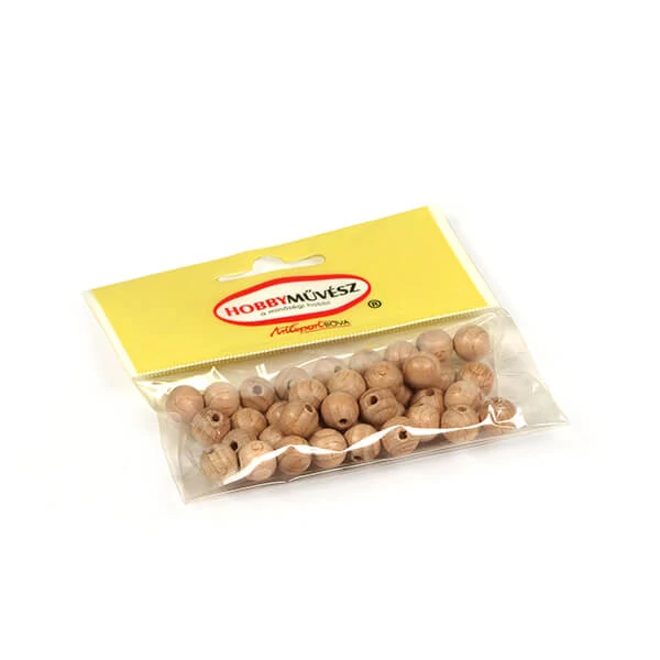 Bile de lemn la pachet, cu orificiu - 10 mm, 40 buc