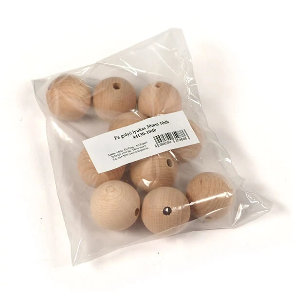 Bile de lemn la pachet, cu orificiu - 30 mm, 10 buc