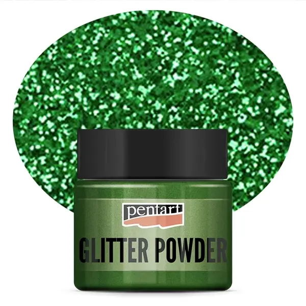 Pudră cu sclipici Pentart, 19 g - verde
