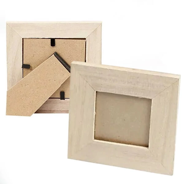 Ramă Tablou u din lemn cu sticlă - mini, pătrată, 10x10 cm (5,5x5,5 cm)