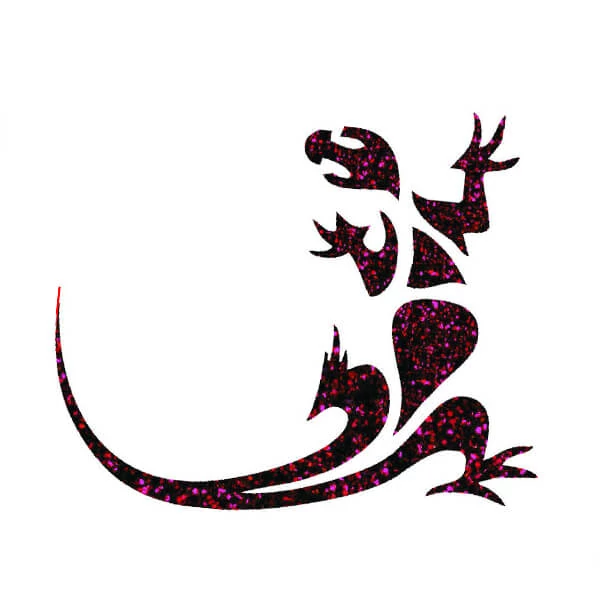 Șablon de tatuaj, șablon autoadeziv - șopârlă, gecko 01