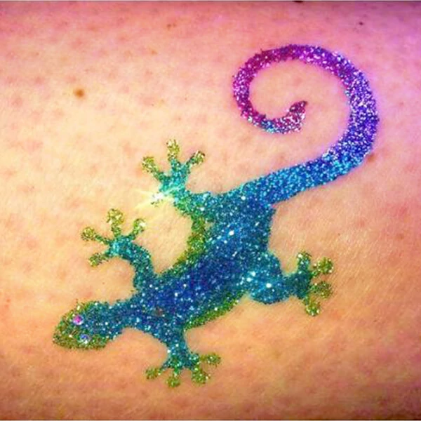 Șablon de tatuaj, șablon autoadeziv - șopârlă, gecko 02