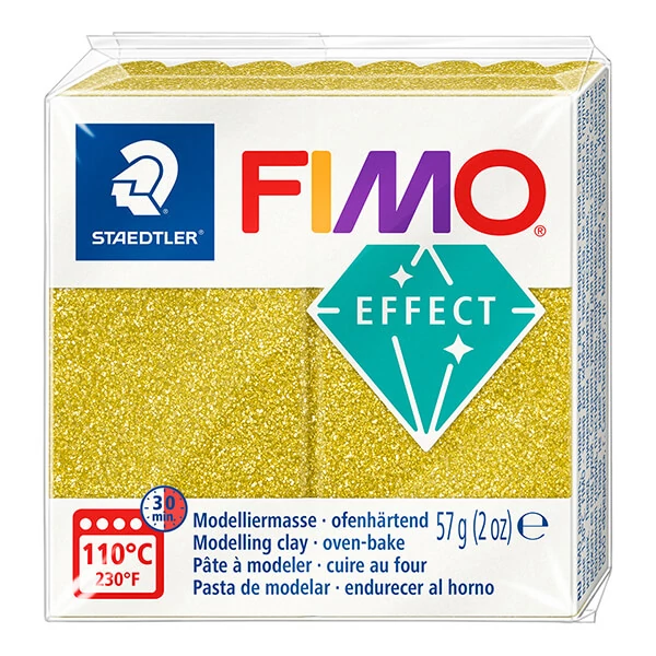 FIMO EFFECT plastilină care se întărește la coacere , 57 g - auriu cu sclipici (8010-112)