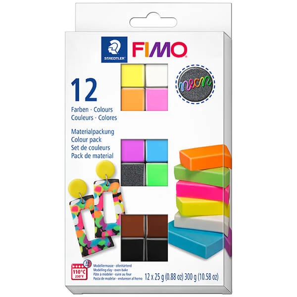 Set Plastilină care se întărește la coacere  FIMO Effect Color Pack, 12x25 g - Neon