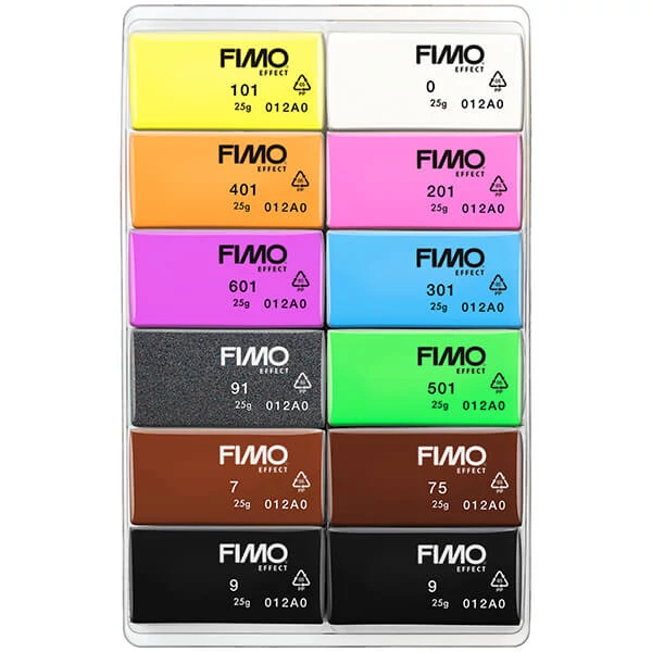 Set Plastilină care se întărește la coacere  FIMO Effect Color Pack, 12x25 g - Neon