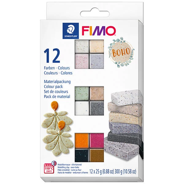 Set Plastilină care se întărește la coacere  FIMO Effect Color Pack, 12x25 g - Boho