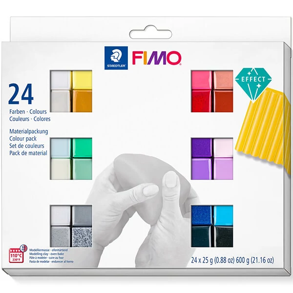 Set Plastilină care se întărește la coacere  FIMO Effect Color Pack, 24x25 g