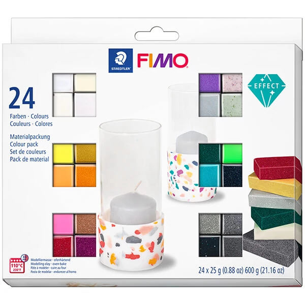 Set Plastilină care se întărește la coacere  FIMO Effect Color Pack, 24x25 g