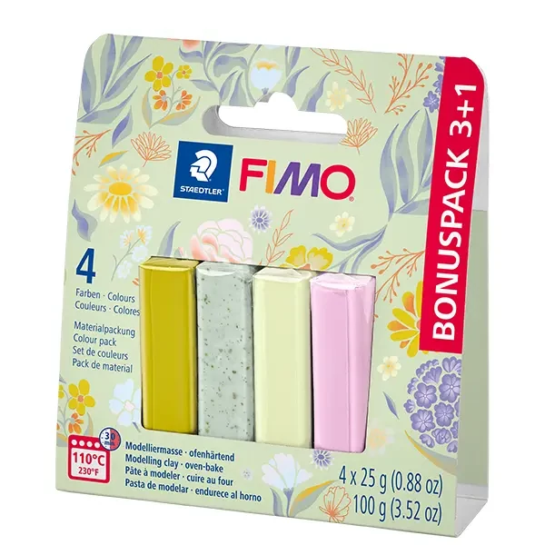 FIMO Effect Colour Pack set plastilină care se întărește la coacere, 4x25 g - Floral