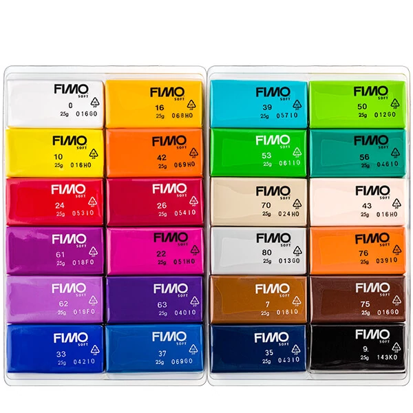 Set Plastilină care se întărește la coacere  FIMO Soft Color Pack, 24x25 g - Basic Colors