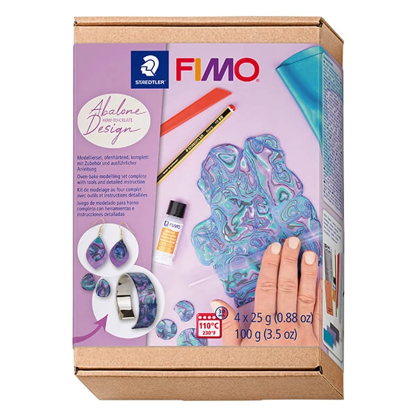 Set Plastilină care se întărește la coacere  Fimo Effect, 4x25 g - Abalone design, Abalone Design