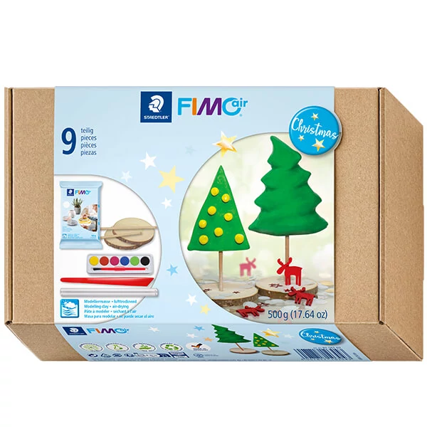 FIMO Air Basic Christmas Set, set plastilină de Crăciun, 500 g cu accesorii