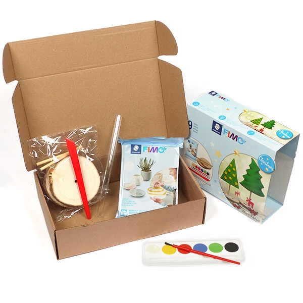 FIMO Air Basic Christmas Set, set plastilină de Crăciun, 500 g cu accesorii