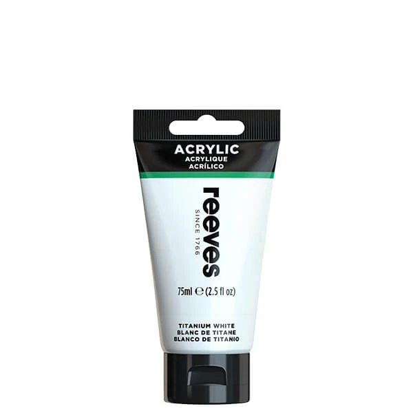 Reeves culori acrilice, 75 ml - titanium white