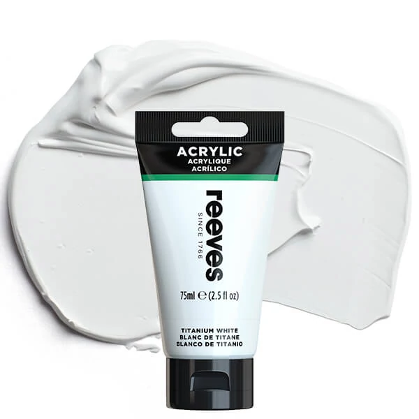 Reeves culori acrilice, 75 ml - titanium white