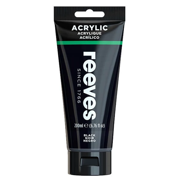 Reeves culori acrilice, 200 ml - black