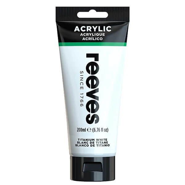 Reeves culori acrilice, 200 ml - titanium white